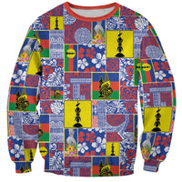 New Caledonia Joyeux Noel Sweatshirt Pacific Patchwork Xmas Vibes LT9 Unisex Blue - Polynesian Pride