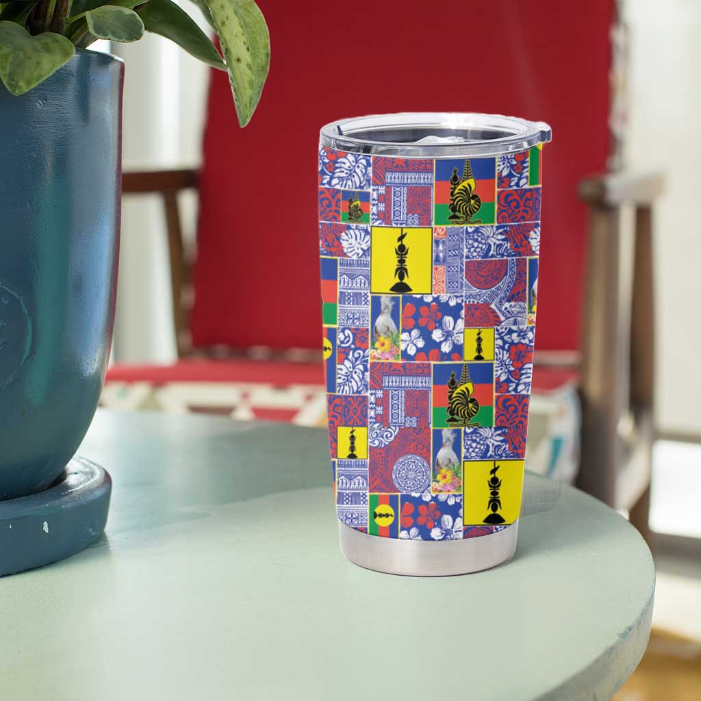 New Caledonia Joyeux Noel Tumbler Cup Pacific Patchwork Xmas Vibes - Polynesian Pride