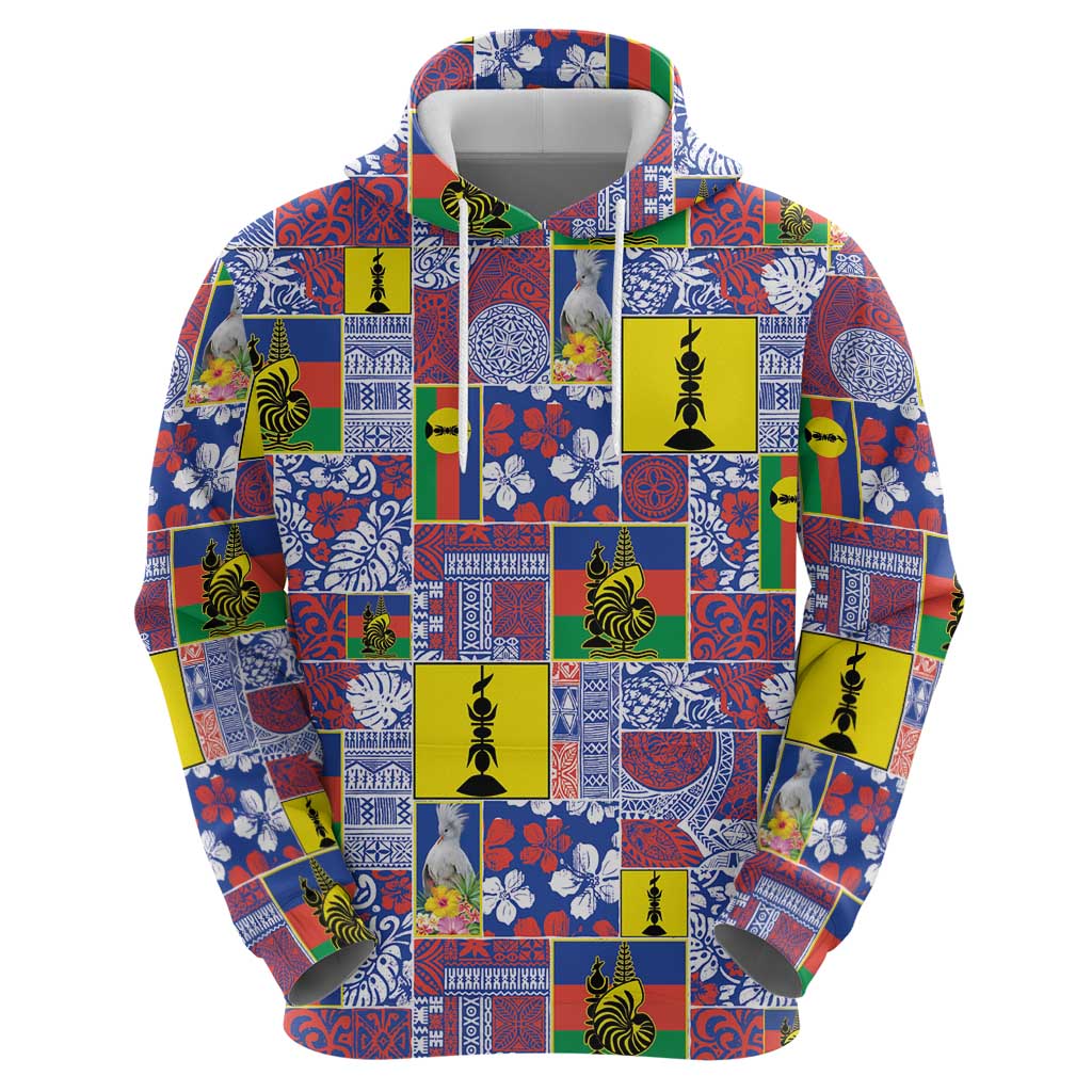 New Caledonia Joyeux Noel Zip Hoodie Pacific Patchwork Xmas Vibes LT9 - Polynesian Pride