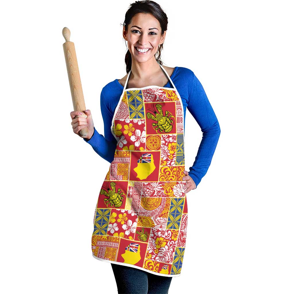 Niue Monuina e Kilisimasi Apron Pacific Patchwork Xmas Vibes LT9 - Polynesian Pride
