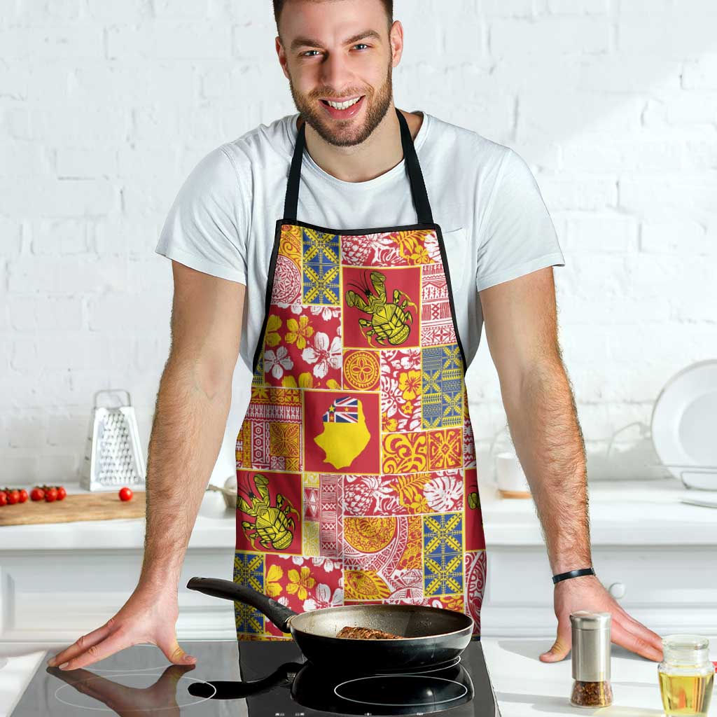 Niue Monuina e Kilisimasi Apron Pacific Patchwork Xmas Vibes LT9 - Polynesian Pride