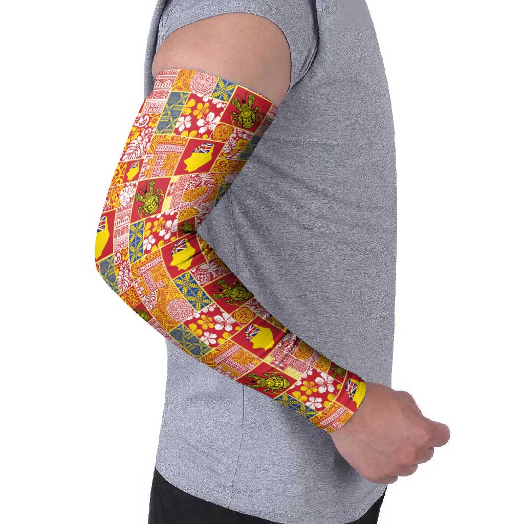 Niue Monuina e Kilisimasi Arm Sleeves Pacific Patchwork Xmas Vibes LT9 - Polynesian Pride