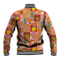 Niue Monuina e Kilisimasi Baseball Jacket Pacific Patchwork Xmas Vibes LT9 - Polynesian Pride