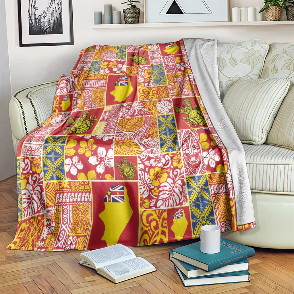 Niue Monuina e Kilisimasi Blanket Pacific Patchwork Xmas Vibes - Polynesian Pride