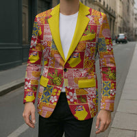 Niue Monuina e Kilisimasi Blazer Pacific Patchwork Xmas Vibes - Polynesian Pride