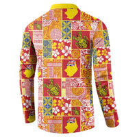 Niue Monuina e Kilisimasi Button Sweatshirt Pacific Patchwork Xmas Vibes LT9 - Polynesian Pride