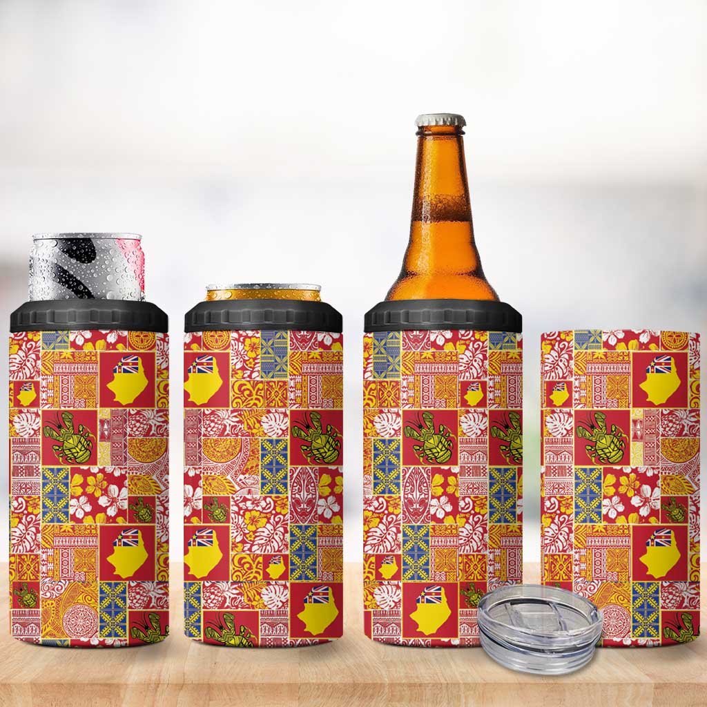 Niue Monuina e Kilisimasi 4 in 1 Can Cooler Tumbler Pacific Patchwork Xmas Vibes LT9 - Polynesian Pride