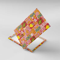 Niue Monuina e Kilisimasi Canvas Wall Art Pacific Patchwork Xmas Vibes LT9 With Frame Yellow - Polynesian Pride
