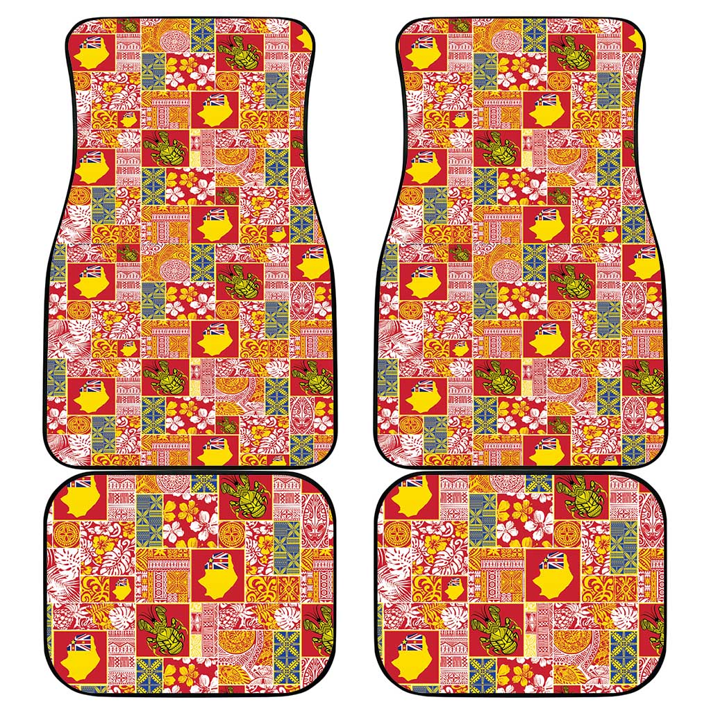 Niue Monuina e Kilisimasi Car Mats Pacific Patchwork Xmas Vibes LT9 - Polynesian Pride