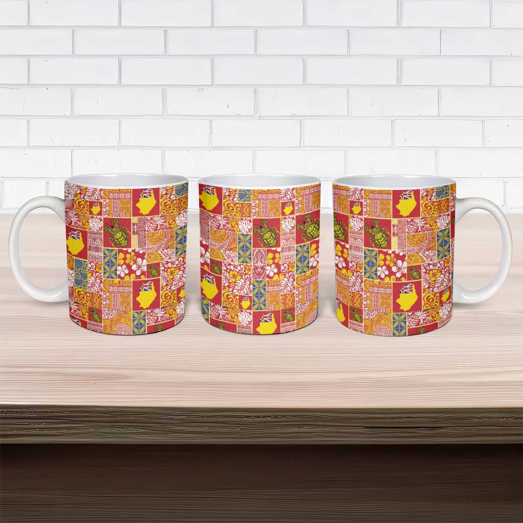 Niue Monuina e Kilisimasi Ceramic Mug Pacific Patchwork Xmas Vibes LT9 - Polynesian Pride