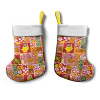 Niue Monuina e Kilisimasi Christmas Stocking Pacific Patchwork Xmas Vibes - Polynesian Pride