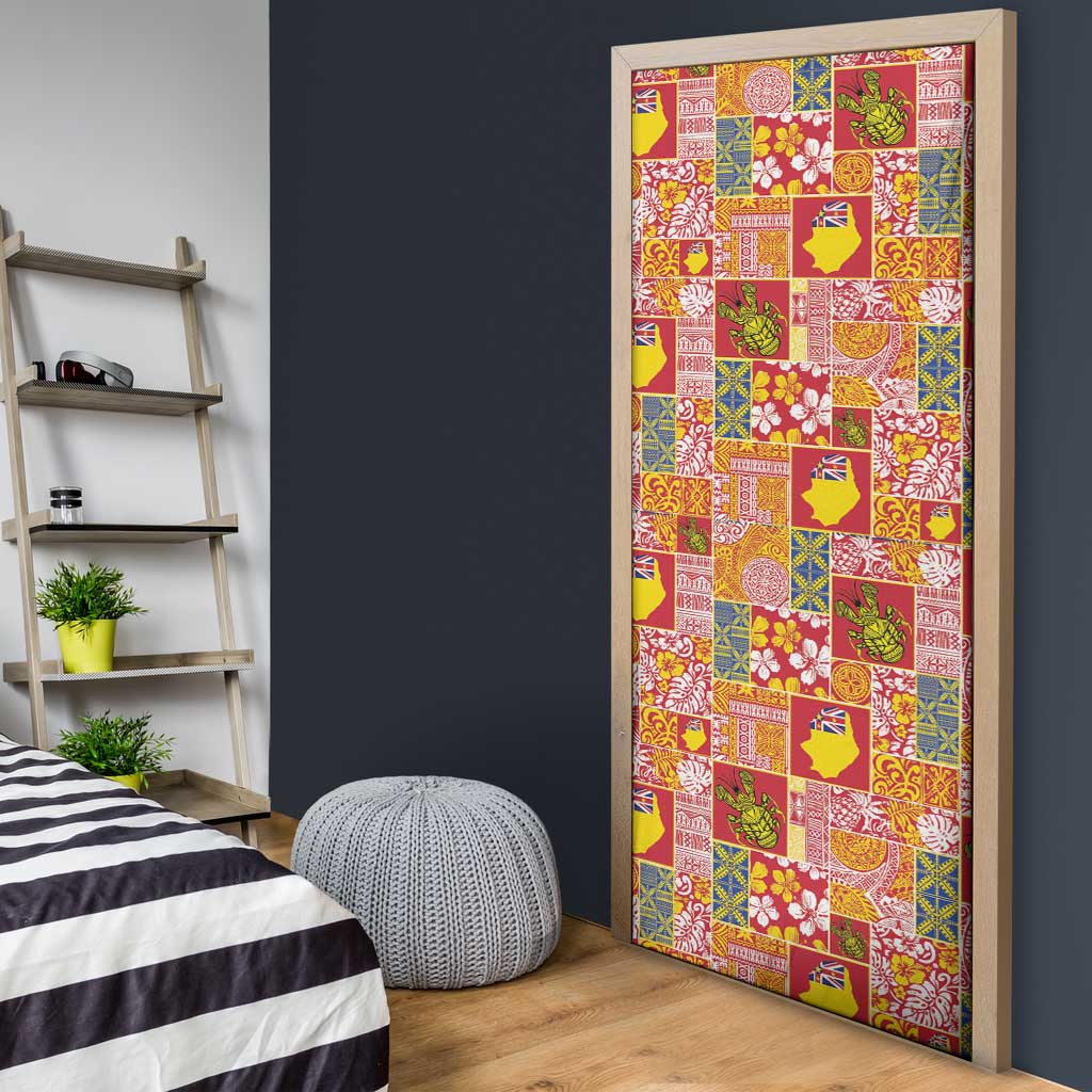 Niue Monuina e Kilisimasi Door Cover Pacific Patchwork Xmas Vibes LT9 - Polynesian Pride