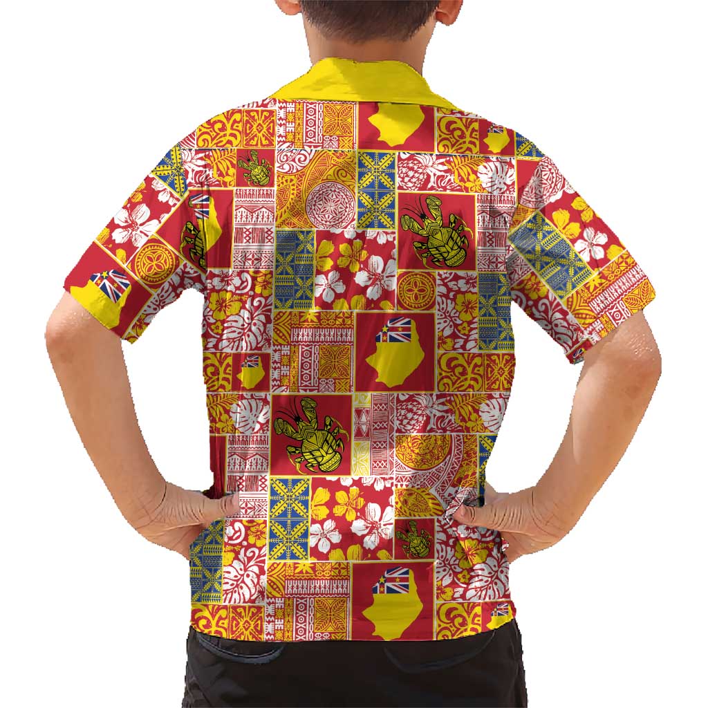 Niue Monuina e Kilisimasi Family Matching Puletasi and Hawaiian Shirt Pacific Patchwork Xmas Vibes LT9 - Polynesian Pride