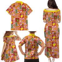 Niue Monuina e Kilisimasi Family Matching Puletasi and Hawaiian Shirt Pacific Patchwork Xmas Vibes LT9 - Polynesian Pride