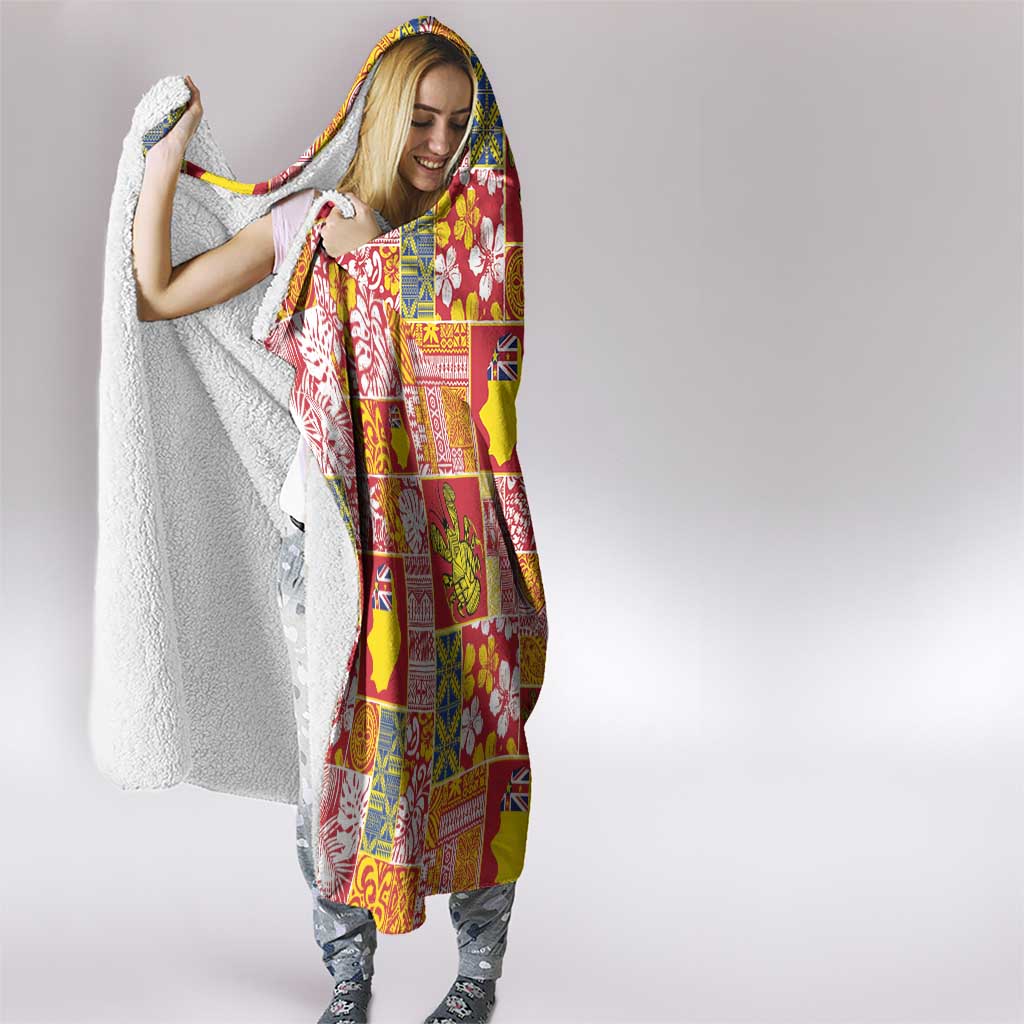 Niue Monuina e Kilisimasi Hooded Blanket Pacific Patchwork Xmas Vibes LT9 - Polynesian Pride