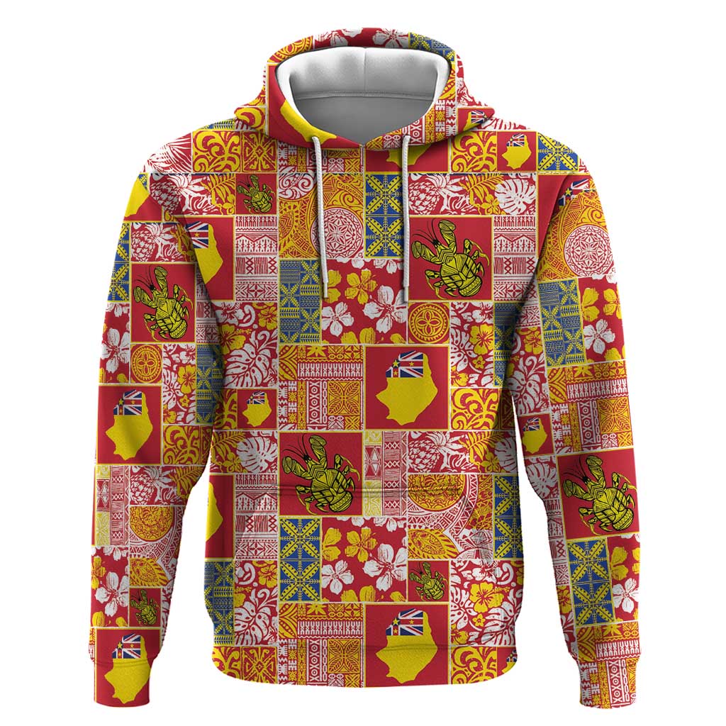 Niue Monuina e Kilisimasi Hoodie Pacific Patchwork Xmas Vibes - Polynesian Pride