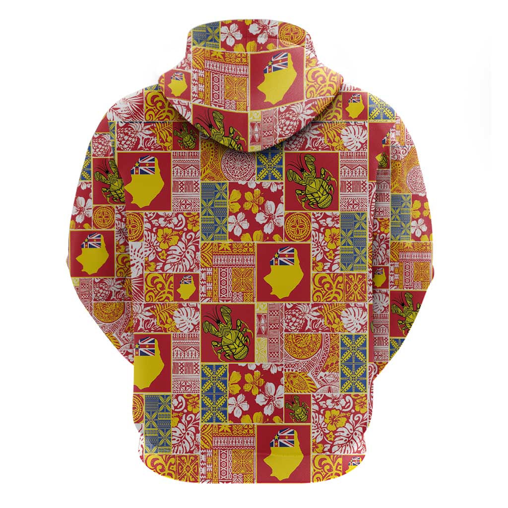 Niue Monuina e Kilisimasi Hoodie Pacific Patchwork Xmas Vibes - Polynesian Pride