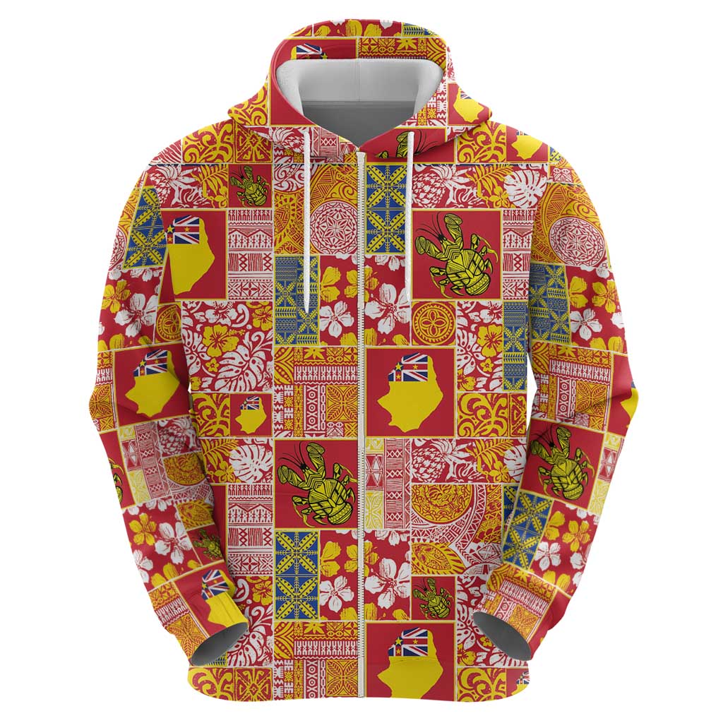 Niue Monuina e Kilisimasi Hoodie Pacific Patchwork Xmas Vibes - Polynesian Pride