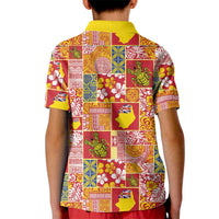 Niue Monuina e Kilisimasi Kid Polo Shirt Pacific Patchwork Xmas Vibes LT9 - Polynesian Pride