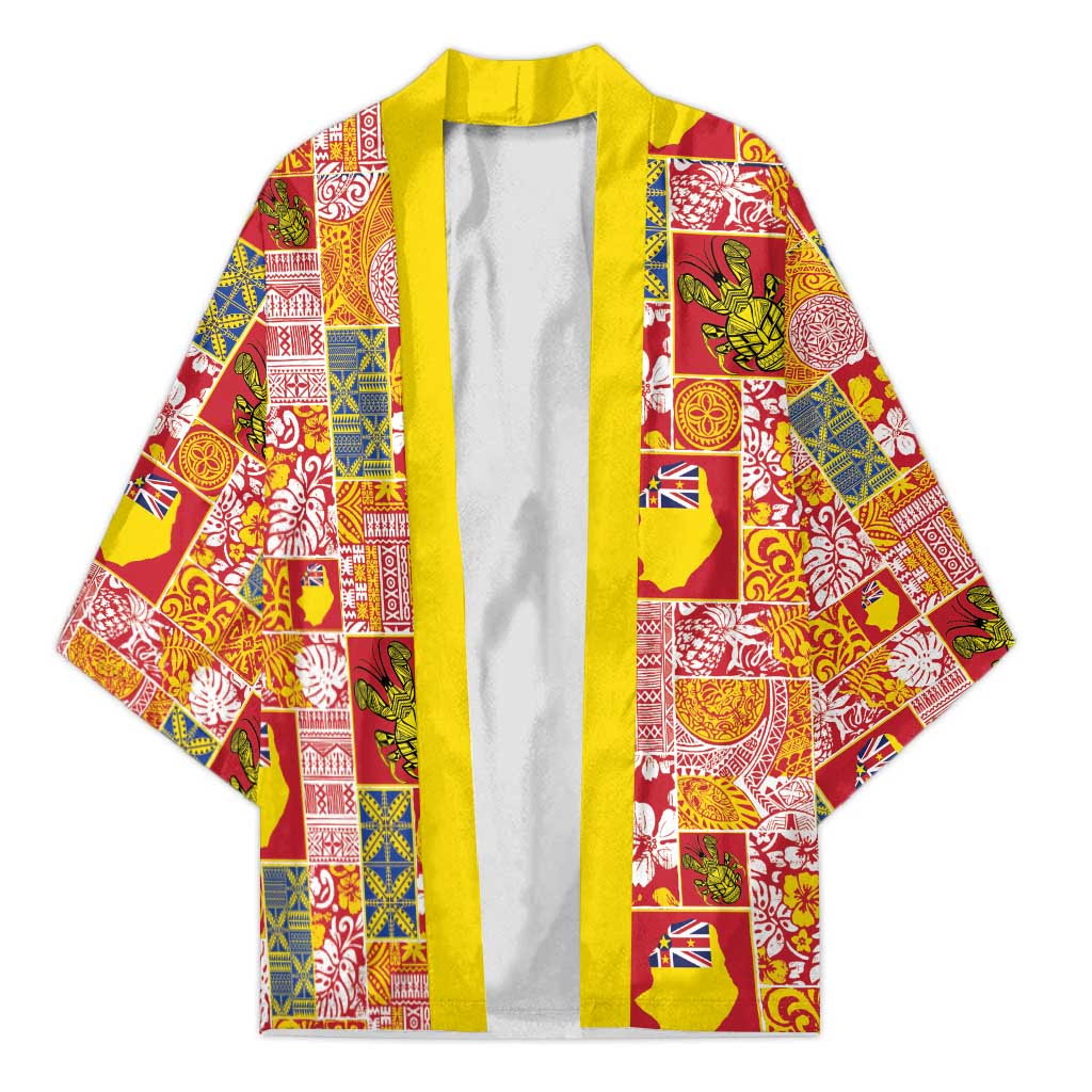 Niue Monuina e Kilisimasi Kimono Pacific Patchwork Xmas Vibes - Polynesian Pride