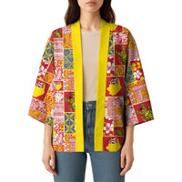 Niue Monuina e Kilisimasi Kimono Pacific Patchwork Xmas Vibes - Polynesian Pride