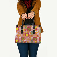 Niue Monuina e Kilisimasi Leather Bag Pacific Patchwork Xmas Vibes LT9 - Polynesian Pride