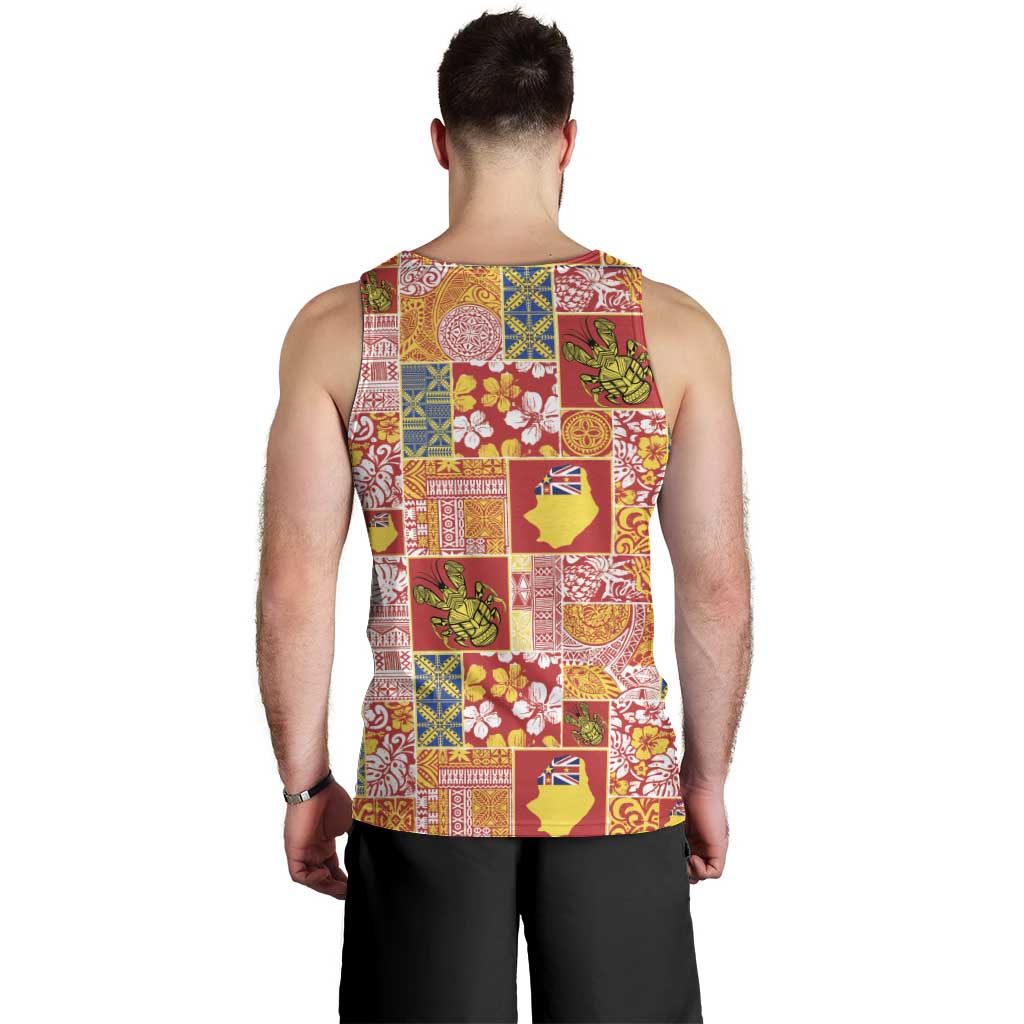 Niue Monuina e Kilisimasi Men Tank Top Pacific Patchwork Xmas Vibes - Polynesian Pride