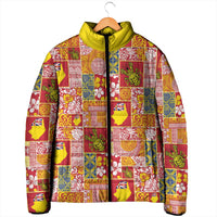Niue Monuina e Kilisimasi Padded Jacket Pacific Patchwork Xmas Vibes LT9 - Polynesian Pride