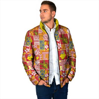 Niue Monuina e Kilisimasi Padded Jacket Pacific Patchwork Xmas Vibes LT9 - Polynesian Pride