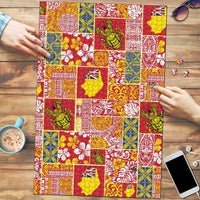 Niue Monuina e Kilisimasi Puzzle Pacific Patchwork Xmas Vibes LT9 Yellow - Polynesian Pride