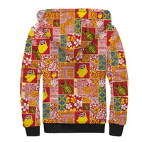 Niue Monuina e Kilisimasi Sherpa Hoodie Pacific Patchwork Xmas Vibes - Polynesian Pride