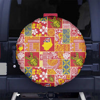 Niue Monuina e Kilisimasi Spare Tire Cover Pacific Patchwork Xmas Vibes - Polynesian Pride
