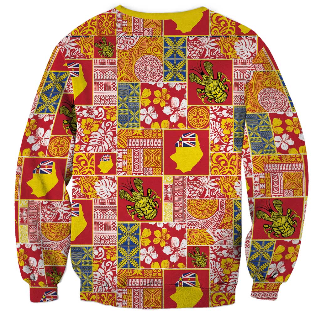 Niue Monuina e Kilisimasi Sweatshirt Pacific Patchwork Xmas Vibes LT9 - Polynesian Pride