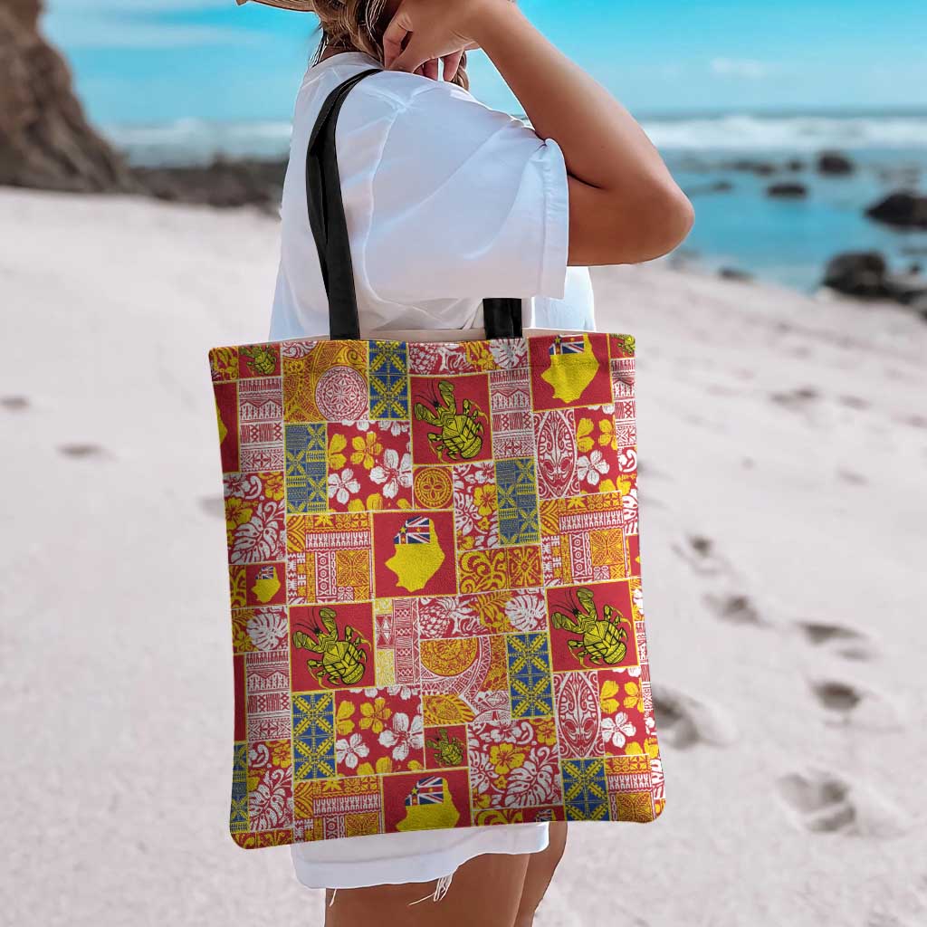 Niue Monuina e Kilisimasi Tote Bag Pacific Patchwork Xmas Vibes - Polynesian Pride