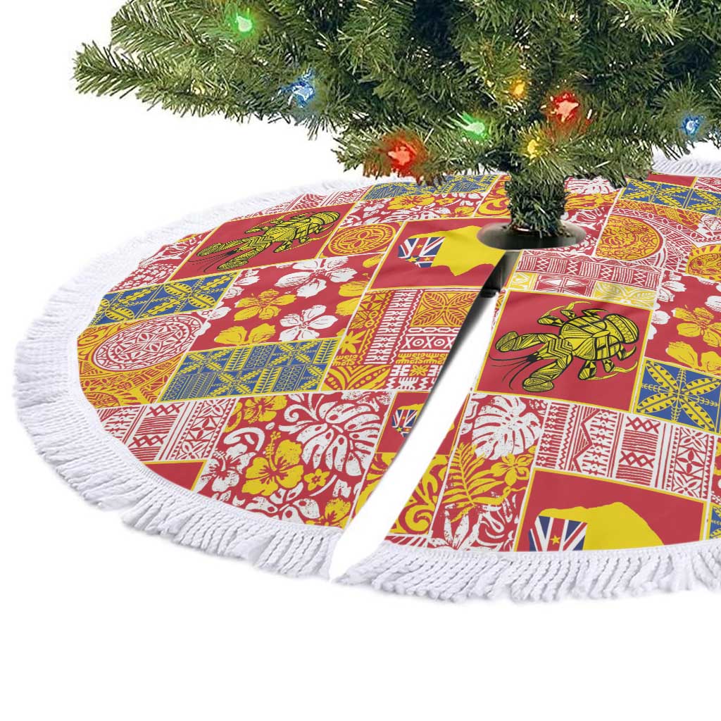 Niue Monuina e Kilisimasi Tree Skirt Pacific Patchwork Xmas Vibes LT9 - Polynesian Pride