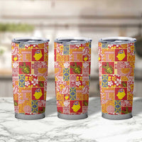 Niue Monuina e Kilisimasi Tumbler Cup Pacific Patchwork Xmas Vibes - Polynesian Pride
