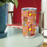 Niue Monuina e Kilisimasi Tumbler Cup Pacific Patchwork Xmas Vibes - Polynesian Pride