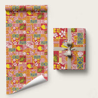 Niue Monuina e Kilisimasi Wrapping Paper Pacific Patchwork Xmas Vibes LT9 58" × 23" Yellow - Polynesian Pride