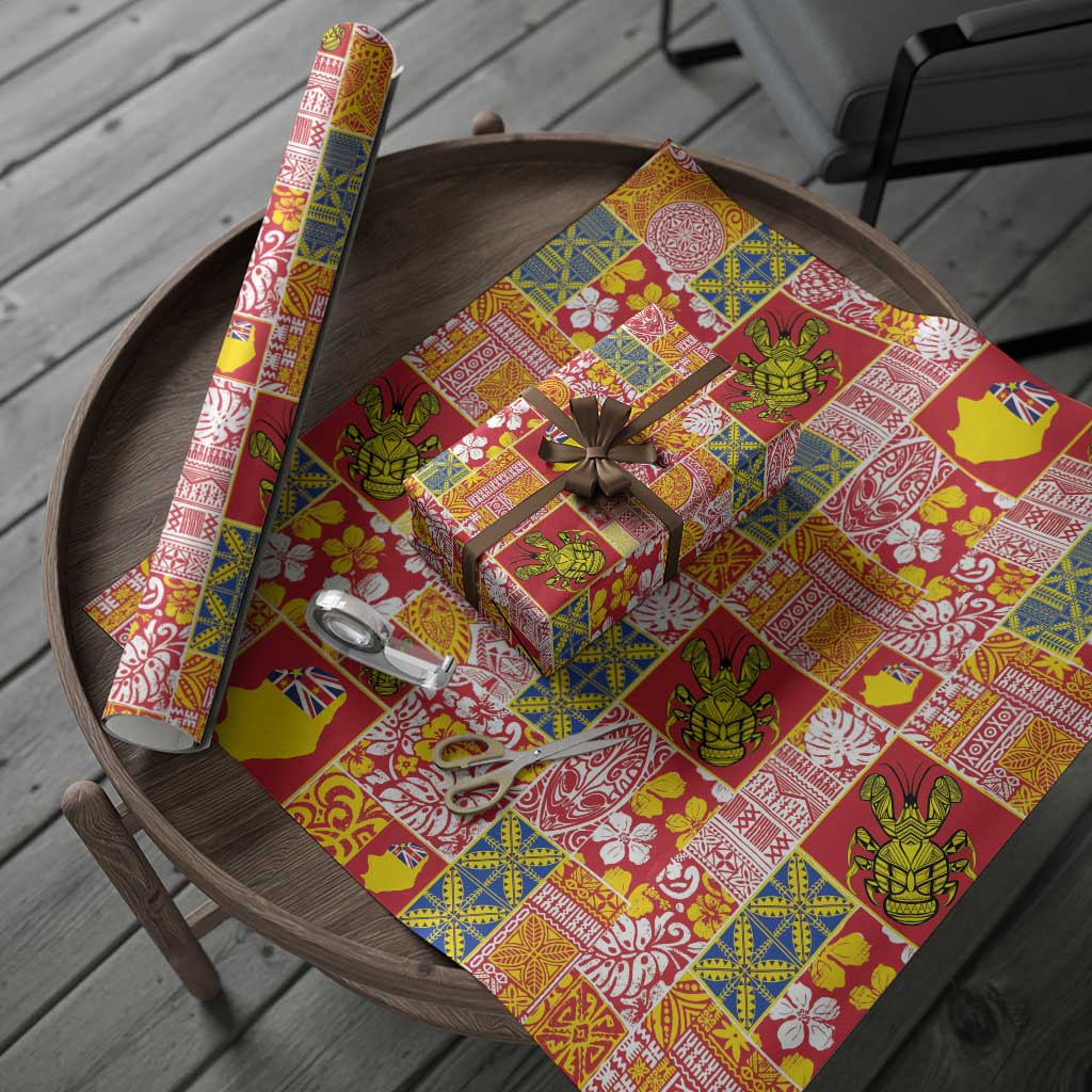 Niue Monuina e Kilisimasi Wrapping Paper Pacific Patchwork Xmas Vibes LT9 - Polynesian Pride