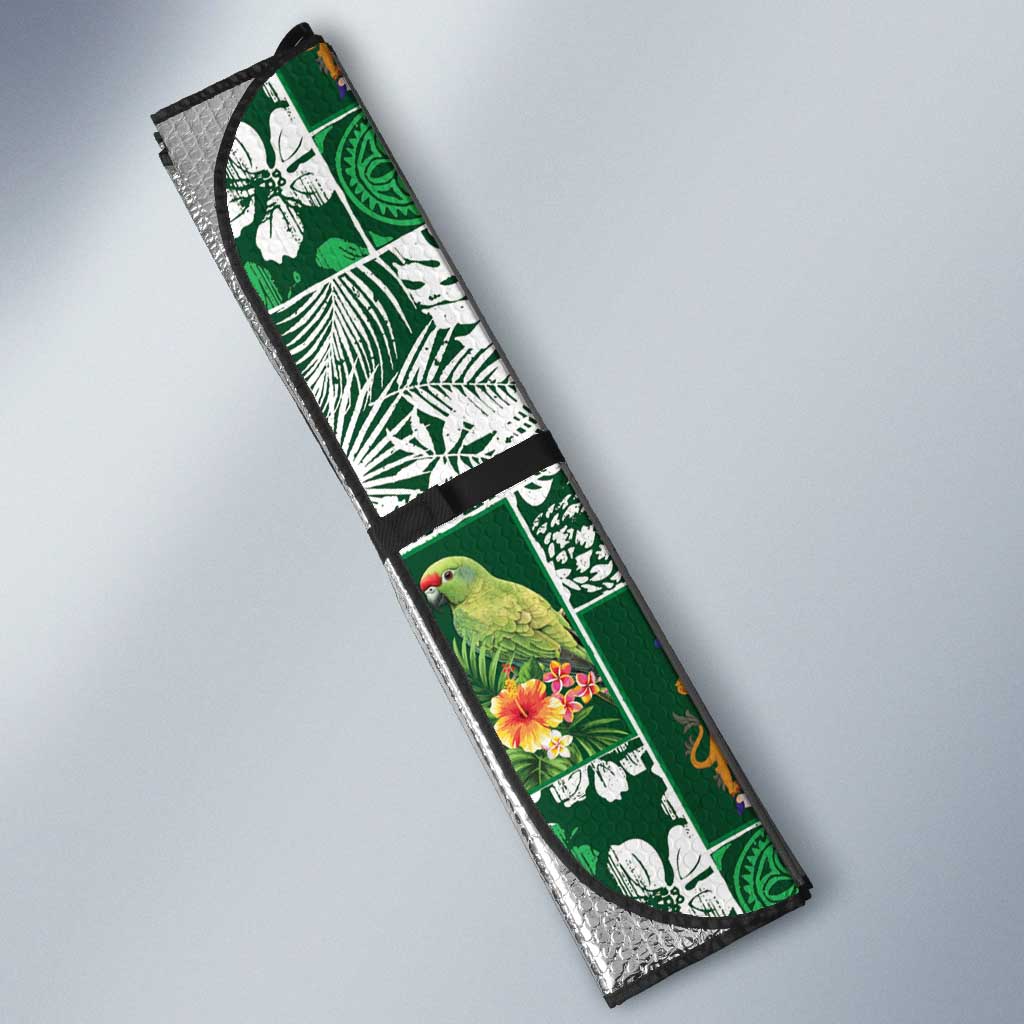 Norfolk Island Meri Krismas Auto Sun Shade Pacific Patchwork Xmas Vibes - Polynesian Pride