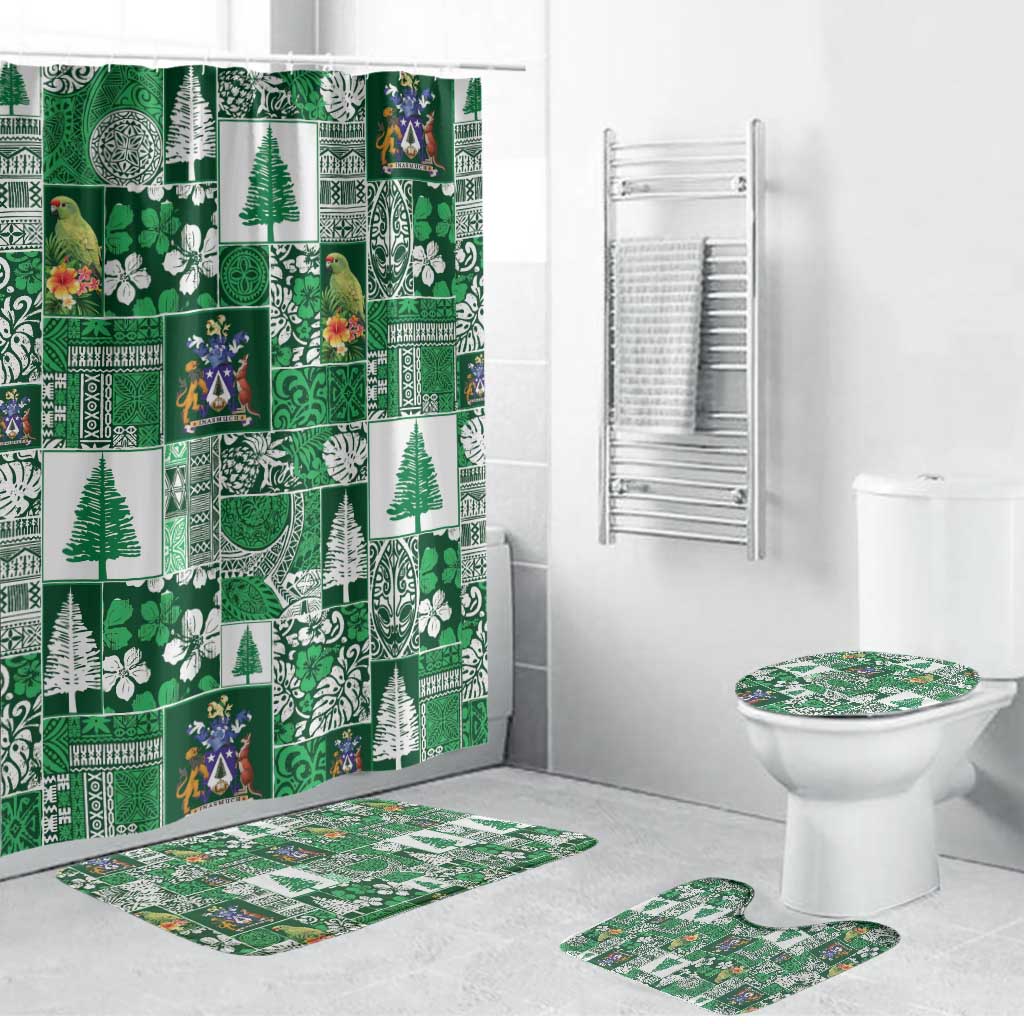 Norfolk Island Meri Krismas Bathroom Set Pacific Patchwork Xmas Vibes - Polynesian Pride