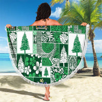 Norfolk Island Meri Krismas Beach Blanket Pacific Patchwork Xmas Vibes - Polynesian Pride
