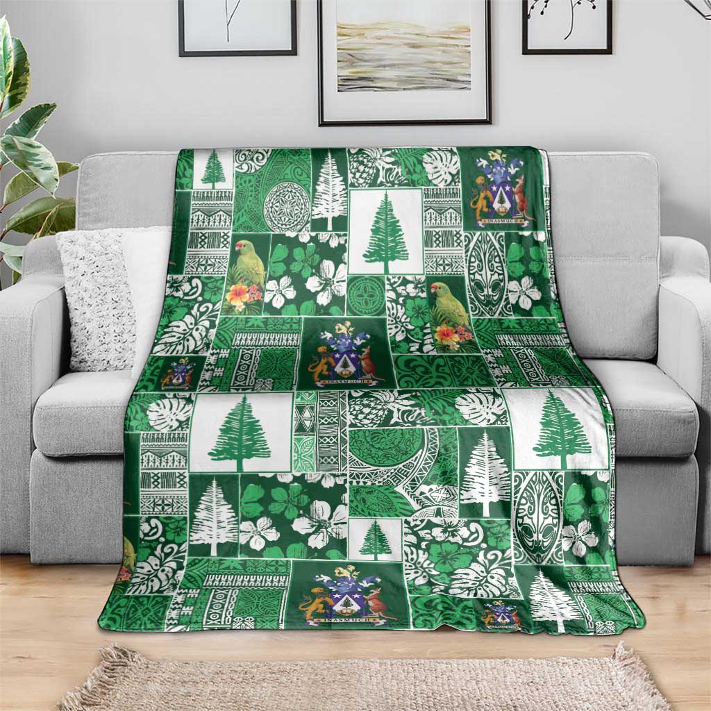 Norfolk Island Meri Krismas Blanket Pacific Patchwork Xmas Vibes - Polynesian Pride