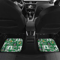 Norfolk Island Meri Krismas Car Mats Pacific Patchwork Xmas Vibes LT9 Set 2pcs - Back Green - Polynesian Pride