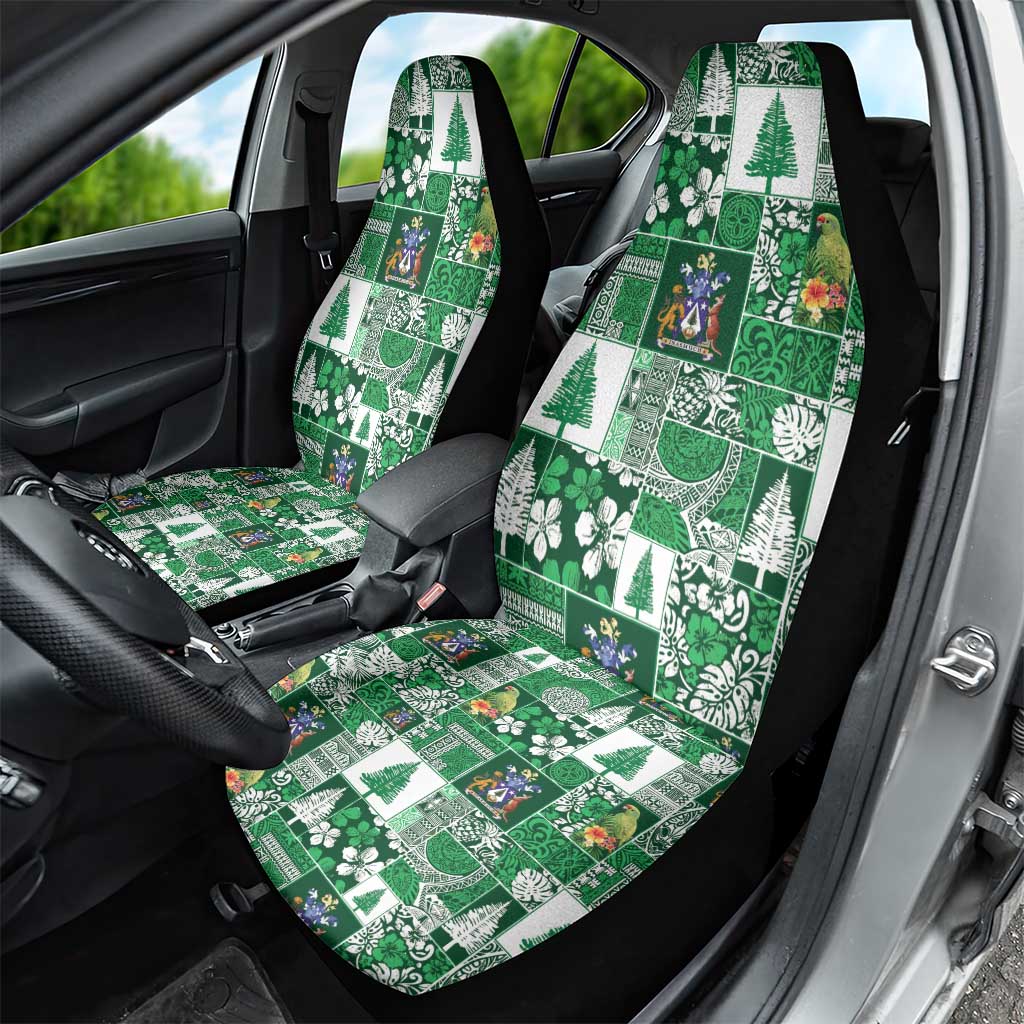Norfolk Island Meri Krismas Car Seat Cover Pacific Patchwork Xmas Vibes - Polynesian Pride