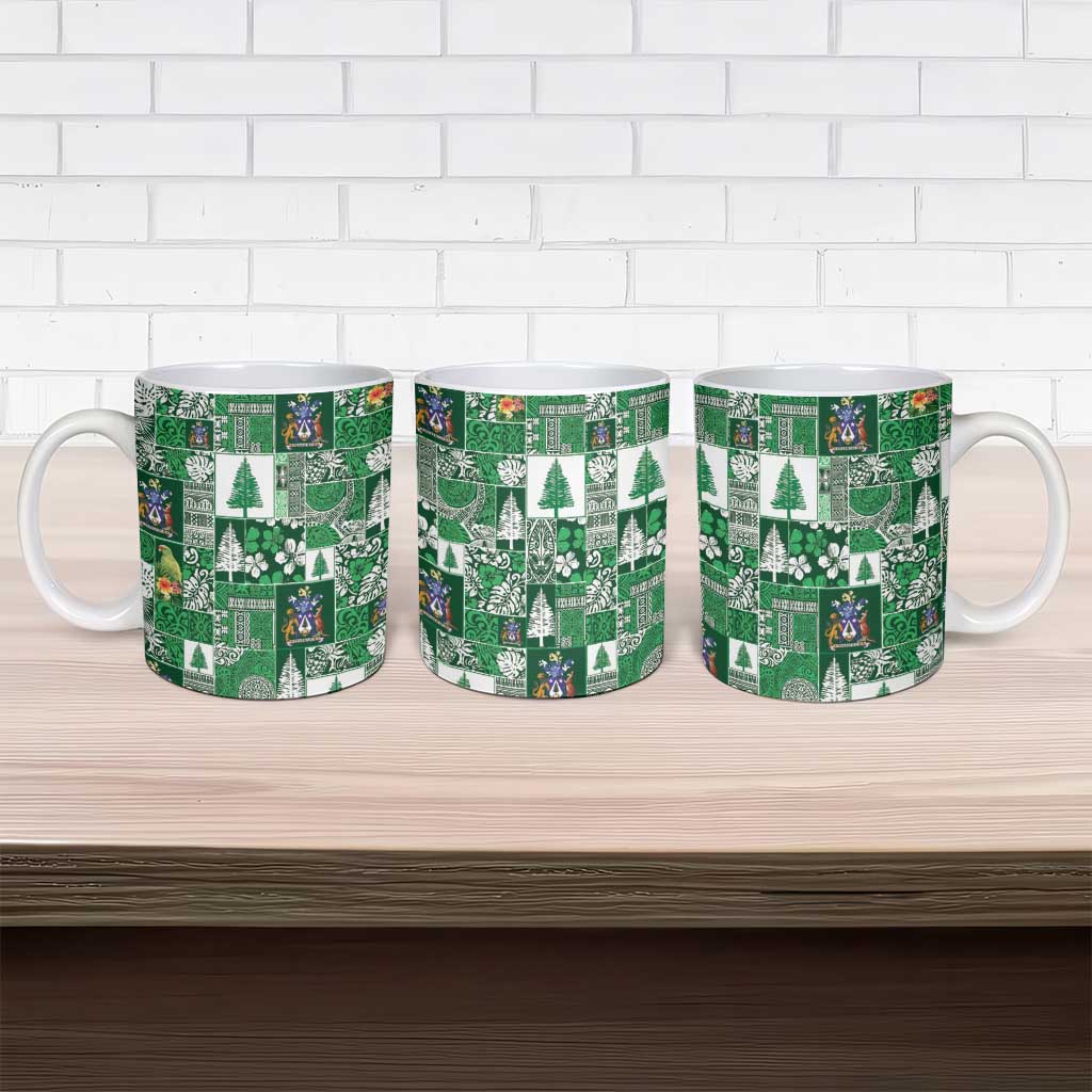 Norfolk Island Meri Krismas Ceramic Mug Pacific Patchwork Xmas Vibes - Polynesian Pride