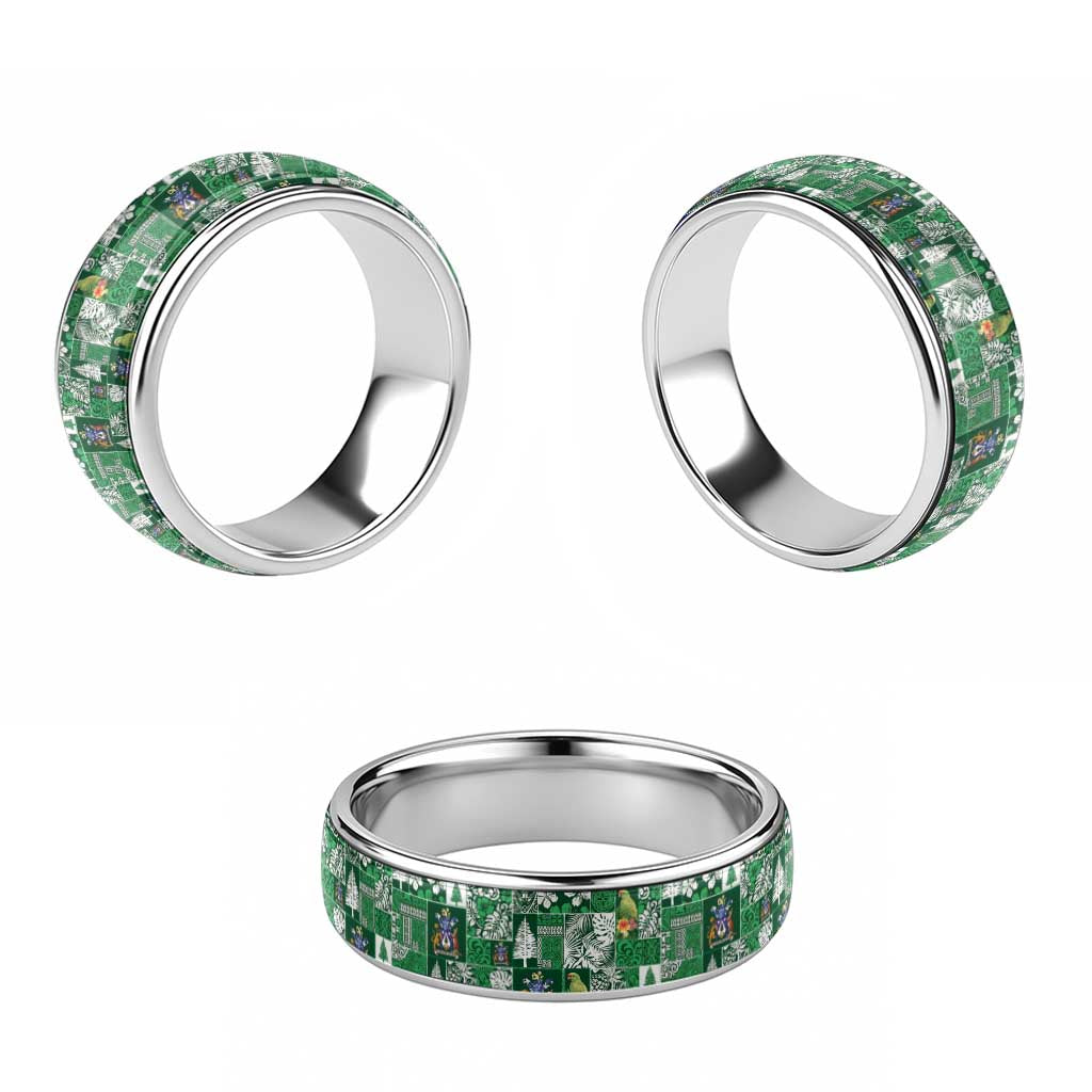 Norfolk Island Meri Krismas Classic Ring Pacific Patchwork Xmas Vibes - Polynesian Pride