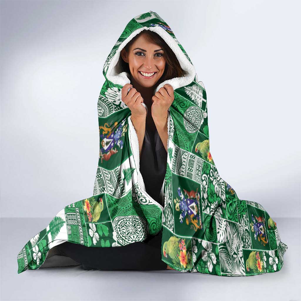 Norfolk Island Meri Krismas Hooded Blanket Pacific Patchwork Xmas Vibes LT9 - Polynesian Pride