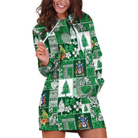 Norfolk Island Meri Krismas Hoodie Dress Pacific Patchwork Xmas Vibes - Polynesian Pride