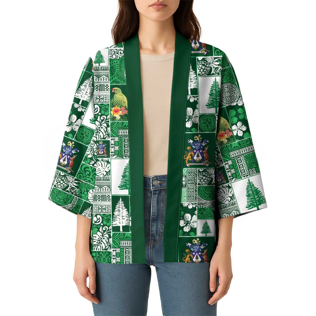 Norfolk Island Meri Krismas Kimono Pacific Patchwork Xmas Vibes - Polynesian Pride